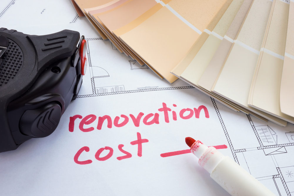 Renovation,Cost,Estimate,With,Tape,Measure,And,Color,Palette.